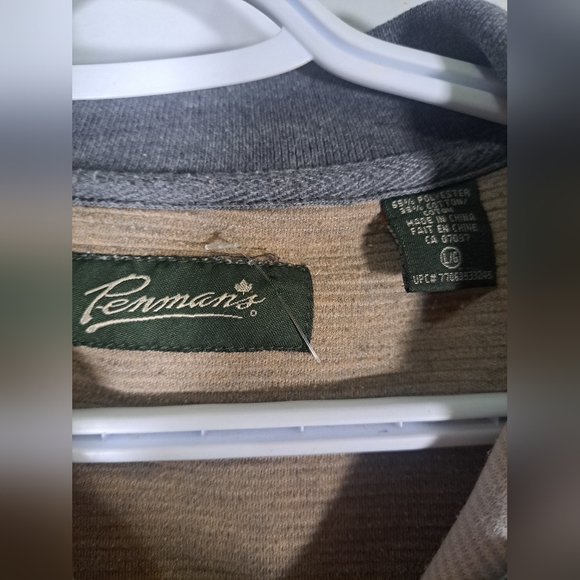 Vintage 90s/Y2K Penmans Beige Stripes Polo Shirt Size XL - Picture 4 of 7